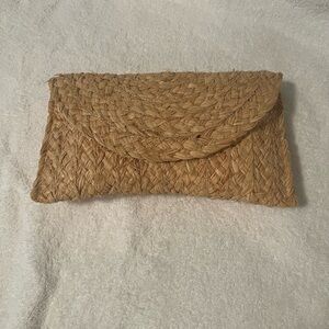 Woven Tan Clutch